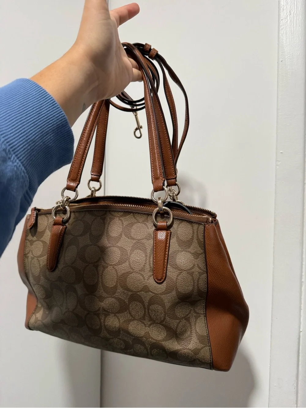 Coach Signature Canvas Satchel in Brown and Tan